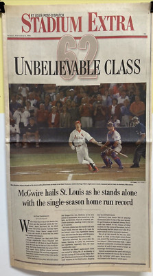 1998 Mark McGwire 62nd Home Run St Louis Cardinals Baseball Stadium Extra Sept 8