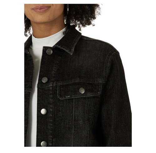 Lee Heritage denim jean jacket NWT womens L large Black - Picture 3 of 5