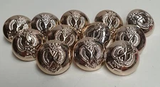 12 Gold Round Shank Button Crown & Cross Lightweight Plastic 2cm Blazer or Coat