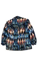 Chico s Hook Eye Closure Ruched Cuffs Copper Foil Shimmer Jacket Sz M Chicos 1