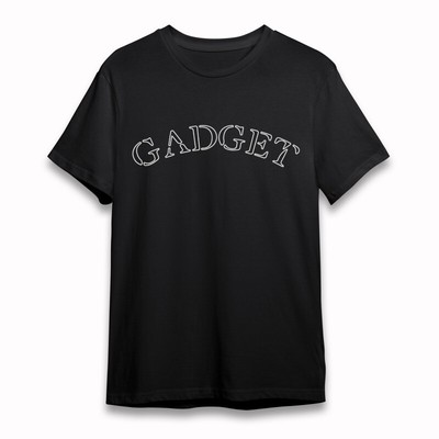 Men's T-shirt With GADGET Minimalist Graphic Unisex Black 100% Cotton Tee Summer