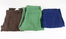 3 Vintage 70's Pants Women's 20 High Waisted 34 x 28 Polyester Brown Green Blue