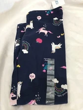 NWT Carter's Rainbow Unicorn Leggings Girls Navy Blue Many Sizes