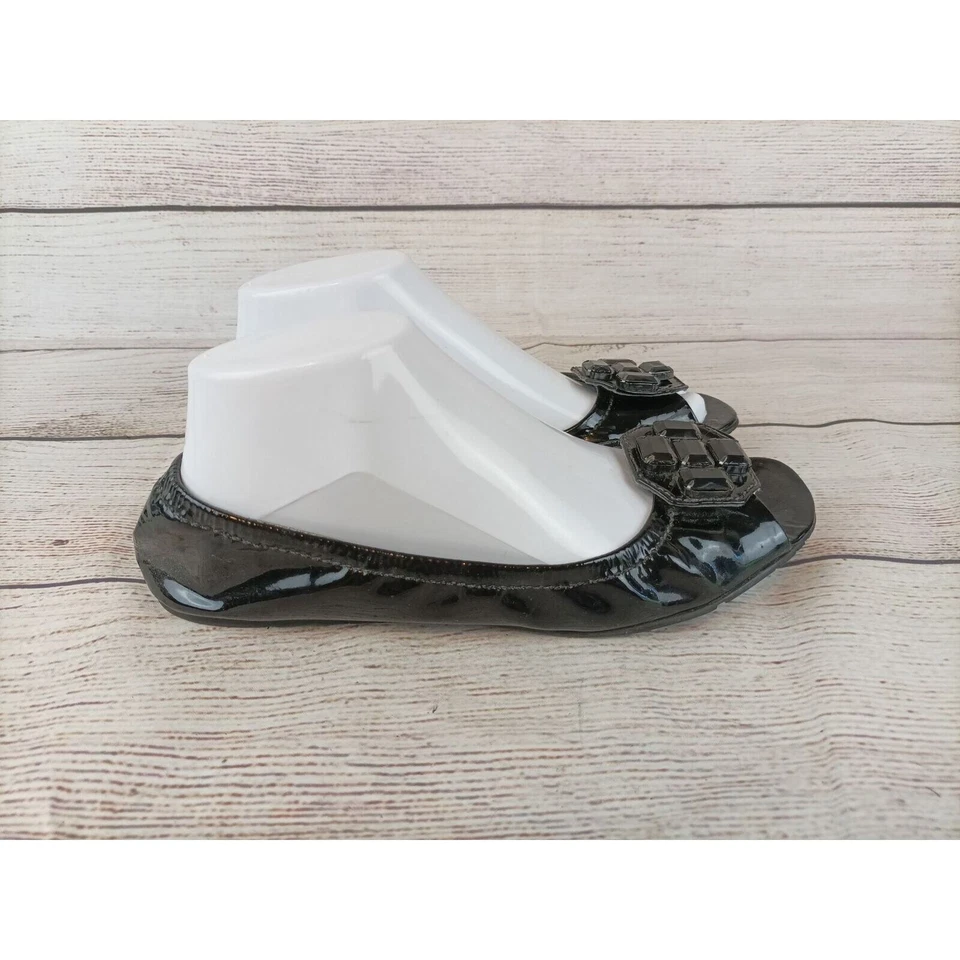 Zapatos planos Jessica Simpson para mujer talla 8B charol negro Foto 4 de 4