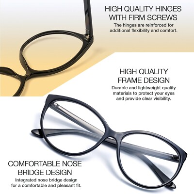 XXL OVERSIZED Cat Eye FOXY Clear Lens Eyeglasses Glasses SHADZ