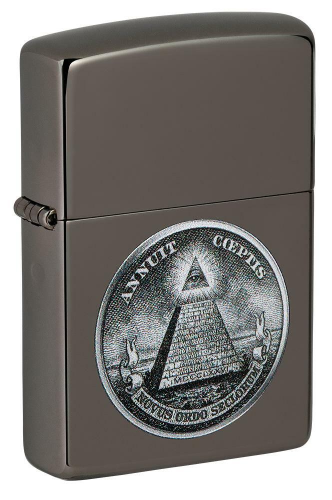 Zippo Windproof Dollar Bill Pyramid All Seeing Eye Lighter, 49395