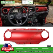 Passenger Dashboard Cover Trim Panel For 2018-24 Jeep Wrangler JL/Gladiator Red