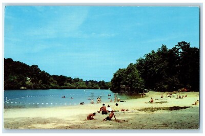 1960 Bathing Beach Cacapon State Park Morgan County Berkeley Springs WV Psotcard