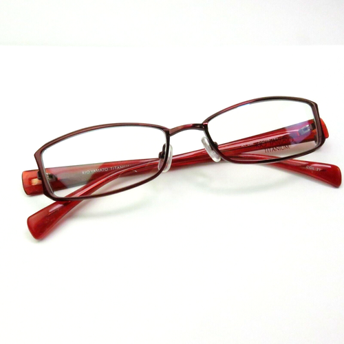 KIO YAMATO Titanium EYEGLASSES KT-266 scarlet red temples 53-18-140 - Picture 12 of 12