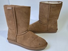 Minnetonka Women's Tan Suede Faux Fur Lined Ankle Boots US Size 8