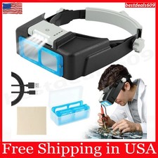 Headband Magnifier with Light,Rechargeable Magnifying Glasses for Close Work,1.