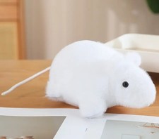 White Mouse Rat Plush Toy 8" Stuffed Animal Toddler Doll Gift for Kids
