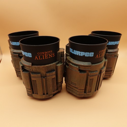Set of 4 Cowboys & Aliens 7-Eleven Slurpee Cups 2011 Movie Promo Collectible Sci