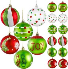 Christmas Ball Ornaments for Tree Decorations, 12 Pcs Big 3.15" Glitter Plastic