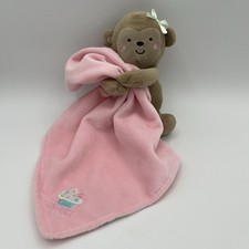 Carters Child Of Mine Monkey Pink Lovey Rattle Security Blanket Sweet Cupcake