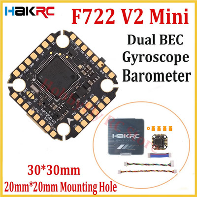 HAKRC F722 V2 Mini Flight Controller 5V/10V Dual BEC Barometer Dual Gyroscope