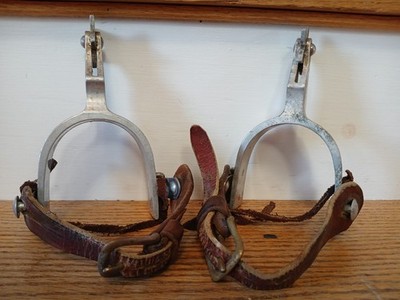 VINTAGE CROCKETT RENALDE SPURS WITH LEATHERS