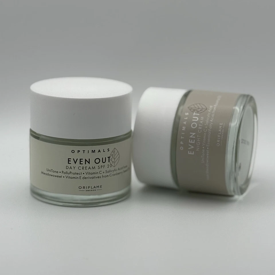 NUEVO Paquete Oriflame Optimals EvenOut Crema de Día FPS 20 (50 ml) Crema de Noche (50 ml) Foto 2 de 4