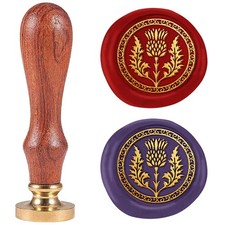 Scottish Thistle 1" Wax Seal Stamp Retro Sealing Stamps Removable Brass Head Sea