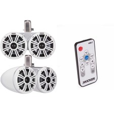 Kicker 45KMTDC65 Marine Tower Speakers with Swivel Clamps 45KM654L Speakers...