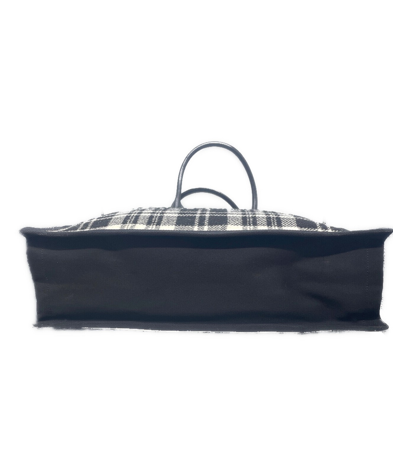 SAINT LAURENT Rive Gauche Tote Bag Black Canvas Tweed Leather Logo SR0332 thumbnail 24