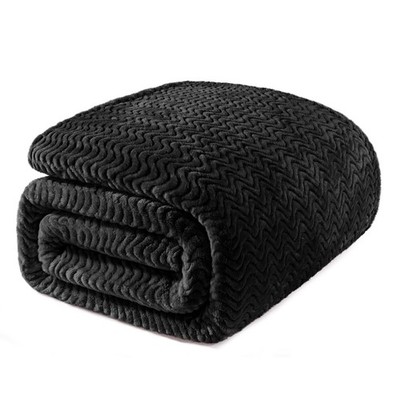 Exclusivo Mezcla King Size Flannel Fleece Blanket, 90x104 Inches Soft Jacquard W