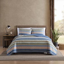 Twin Quilt Set, Reversible Cotton Bedding with Matching Sham, Home Decor fo...
