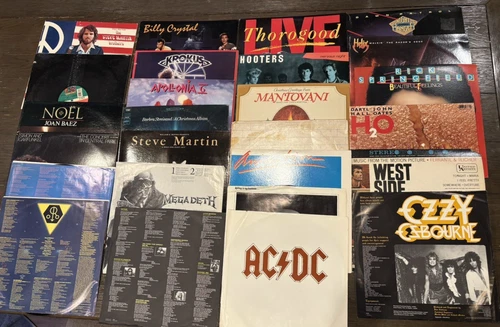 VTG Vinyl Lot Of 26 Misc AC/DC Ozzy Streisand Oates Megadeath Garfunkel LP READ