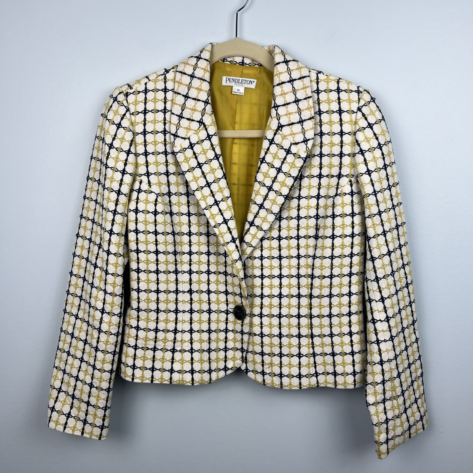 Pendleton Petite Size 10 Cropped Single Button Pl… - image 4