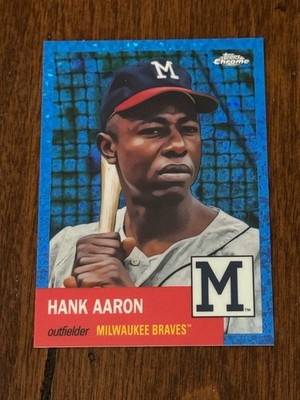 2022 Topps Chrome Platinum Anniversary Hank Aaron Blue Mini-Diamonds /199
