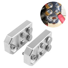 Aluminum Pair of Car Audio 4 Spot Flat Battery Terminals Bolt Use Only Grade