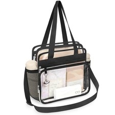 Clear Bag for Stadium Events 12 x 12 x 6, Clear Tote Lunch Bag with Adjustabl...