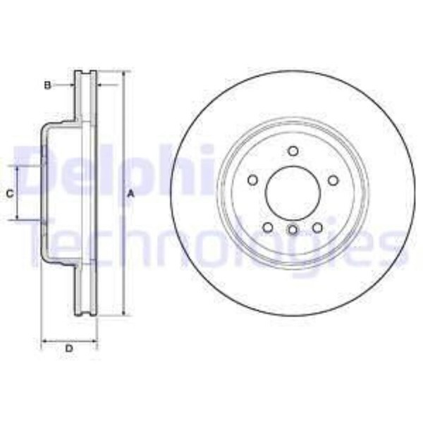 Delphi 2X Bremsscheibe Vorne Ø348 Mm BelüFtet FüR BMW 5Er Touring E61 525D 530D-image