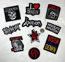 Lot of 10 Metal Band Patches Slipknot, Marilyn Manson, Iron Maiden Iron-On NEW