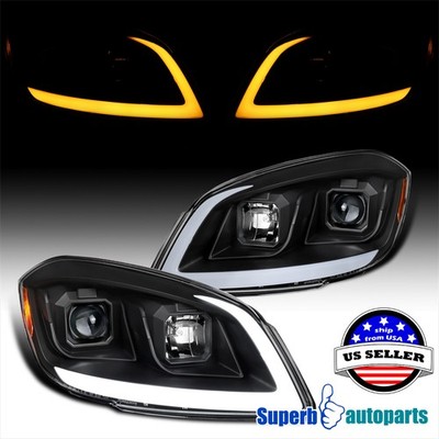 For 2005-2010 Chevy Cobalt 07-09 Pontiac G5 Black LED Tube Projector Headlights