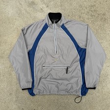 Vtg Nike Center Swoosh Half Zip Windbreaker Jacket Mens Large Grey Anorak 90s