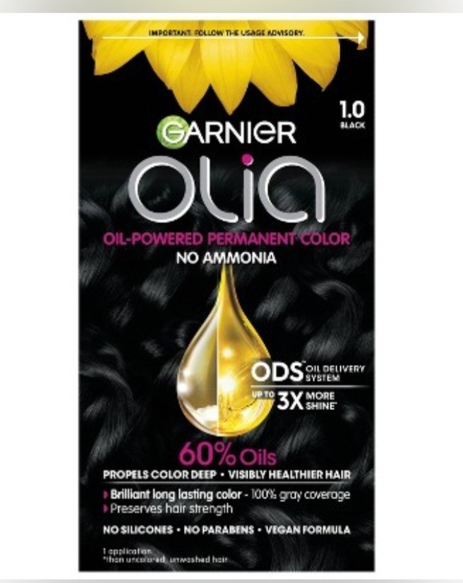 Garnier Olia Permanent Hair Dye Black No Ammonia Vegan Oil C