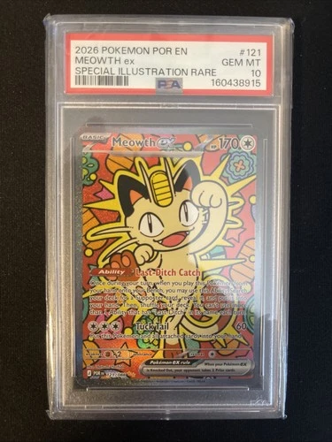 Meowth ex • PSA 10 • Pokemon TCG • 121/088 • SIR • Perfect Order • GEM MT