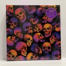 PINK SKY SKULL PARTY 500 PIECES JIGSAW PUZZLE 20 X 20 HALLOWEEN 2022 SEALED NEW