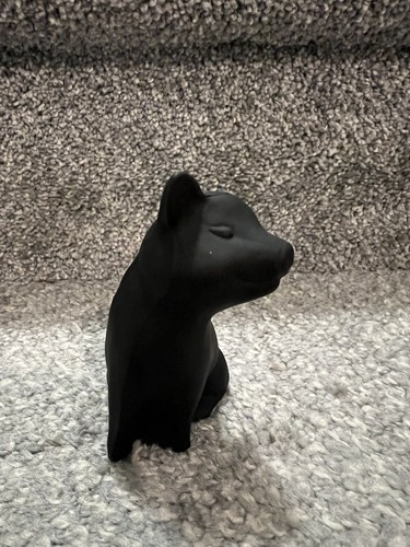 Fenton Black Satin 4” Figurine Black Pig - Picture 3 of 5