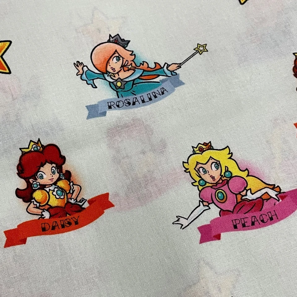 Rare Super Mario Princess 100% Cotton Print Fabric – 2 Yard Piece - Image 2 of 2