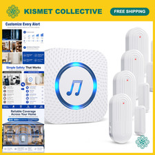 Wireless Door Chime Entry Alarm - 800ft Range, 55 Melodies, 5 Volume Levels for
