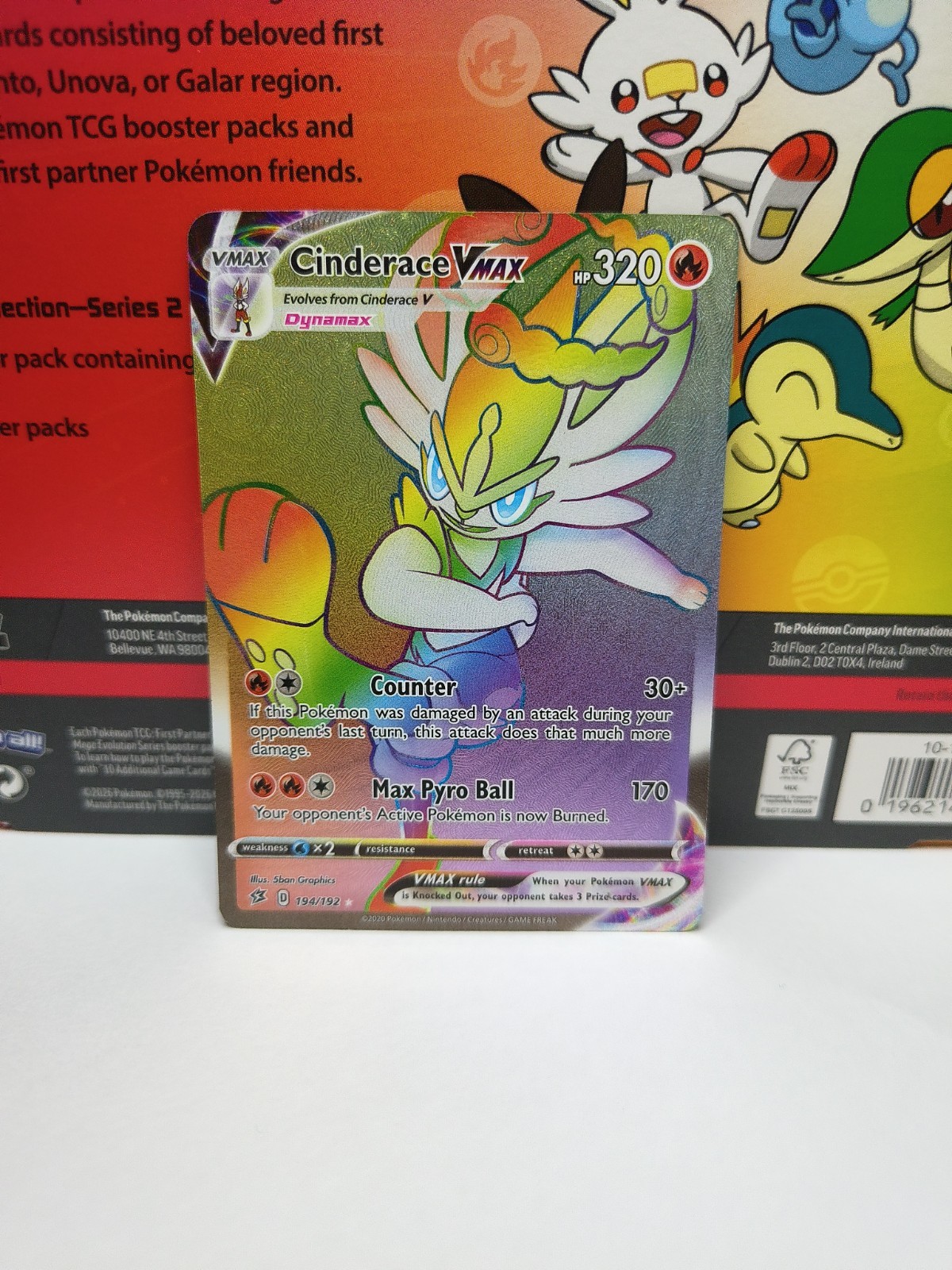 Pokemon Cinderace VMAX Rebel Clash 194/192 - NM