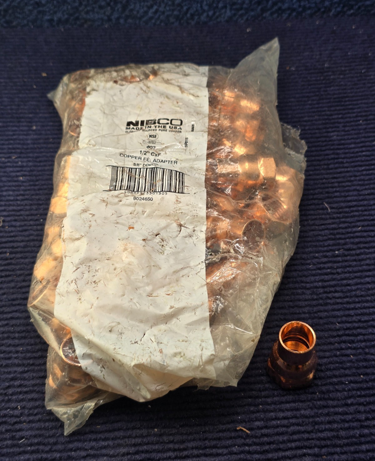 (QTY 50) Nibco 9024650 Wrot Copper Female Adapter Fittings 1/2" Solder Cup x FIP
