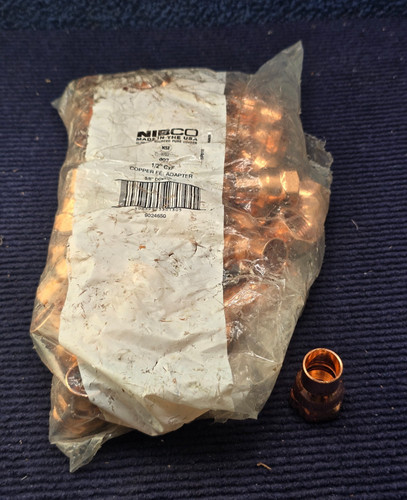 (QTY 50) Nibco 9024650 Wrot Copper Female Adapter Fittings 1/2" Solder Cup x FIP
