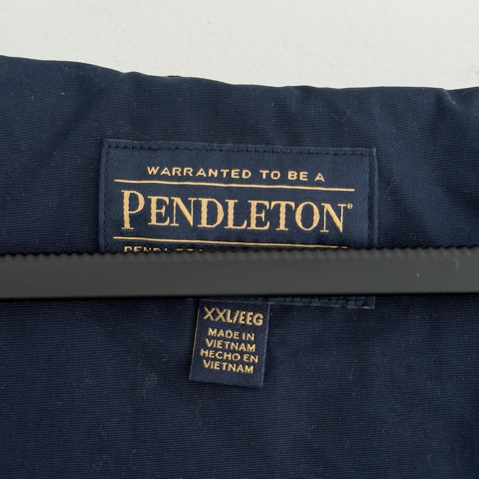 Pendleton Jacket Womens XXL Navy Overcoat Canvas Rain Coat Parka Lined Hooded - Image 4 of 4