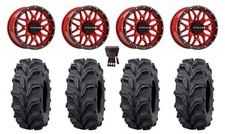 Raceline Krank 14 Wheels Red 28 Vampire Ii Tires Sportsman 550 850 1000 Raceline Krank 14 Wheels Red 28 Vampire Ii Tires Sportsman 550 850 1000