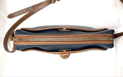 COACH CHARLSTON BAG Leather Shoulder Bag, Two-Tone Navy/Brown, From Japan - Picture 19 of 24