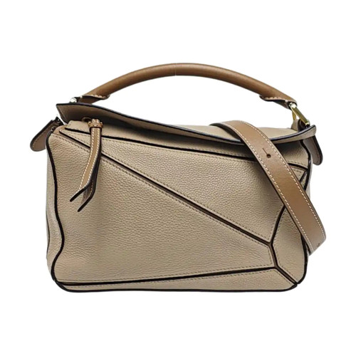 【Authentic】 LOEWE Puzzle Brown Leather Handbags (DDP)