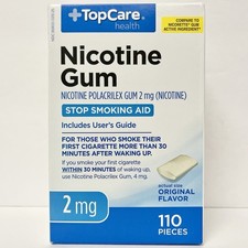 TopCare Health Nicotine Gum 2mg Original Flavor 110 Pieces Exp 2026 NEW SEALED